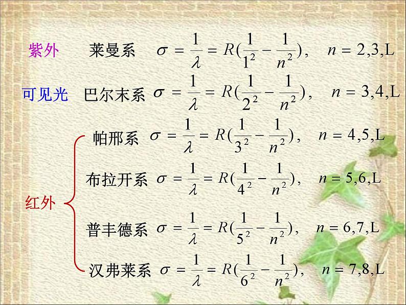 2022-2023年高中物理竞赛 氢原子光谱课件(重点难点易错点核心热点经典考点)02