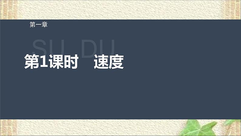 2022-2023年人教版(2019)新教材高中物理必修1 第1章运动的描述第3节位置变化快慢的描述-速度(3)课件01