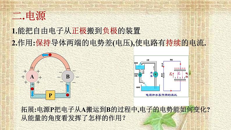 2022-2023年人教版(2019)新教材高中物理必修3 第11章电路及其应用第1节电源和电流课件06