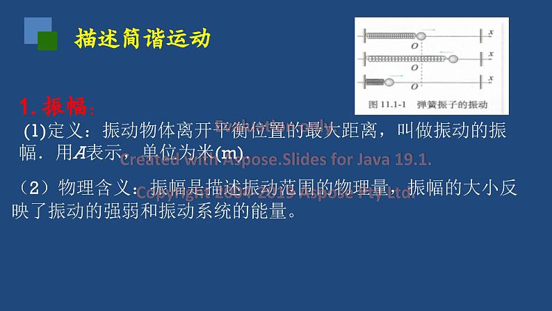 2022-2023年人教版(2019)新教材高中物理选择性必修1 第2章机械振动第2节简谐运动的描述课件03