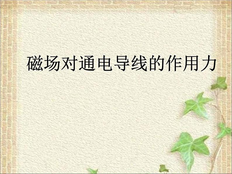 2022-2023年人教版(2019)新教材高中物理选择性必修2 第1章安培力与洛伦兹力第1节磁场对通电导线的作用力课件第1页