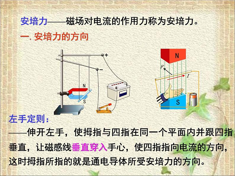 2022-2023年人教版(2019)新教材高中物理选择性必修2 第1章安培力与洛伦兹力第1节磁场对通电导线的作用力课件第2页