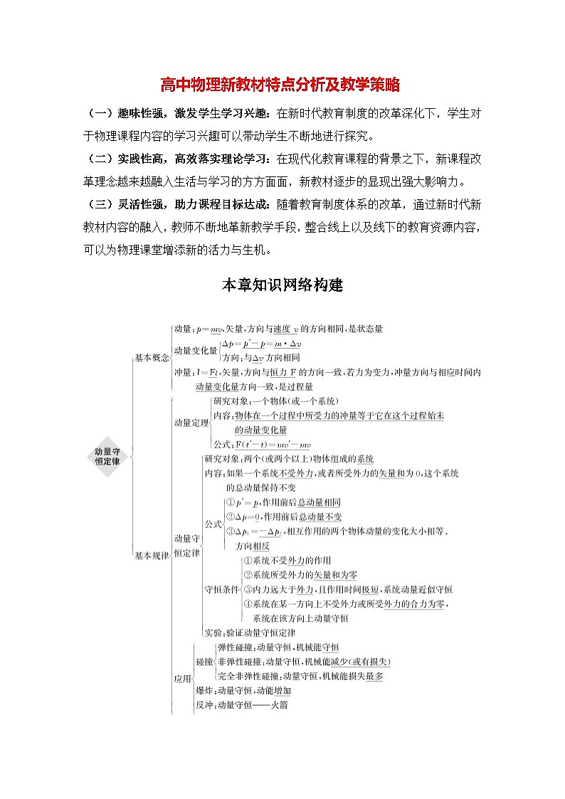 高中物理新教材同步选修第一册课件+讲义 第1章 本章知识网络构建01