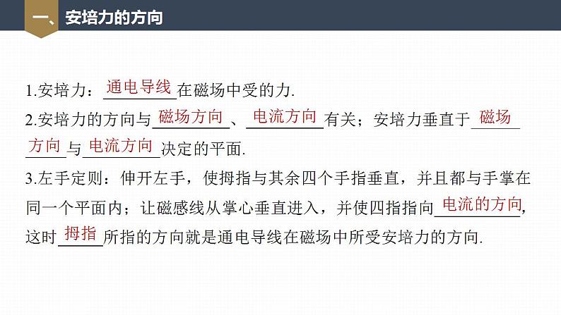 高中物理新教材同步选修第二册课件+讲义 第1章　1.1　磁场对通电导线的作用力07