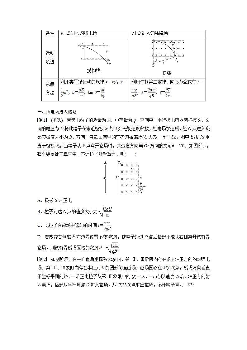 高中物理新教材同步选修第二册课件+讲义 第1章　专题强化4　带电粒子在组合场中的运动02