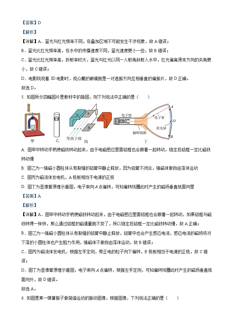 2022-2023学年浙江省七彩阳光联盟高二下学期4月期中联考物理试题  （解析版）03