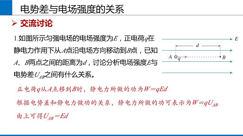 2019人教版 物理必修三 第10章 第3节电势差与电场强度的关系（2）课件PPT第3页