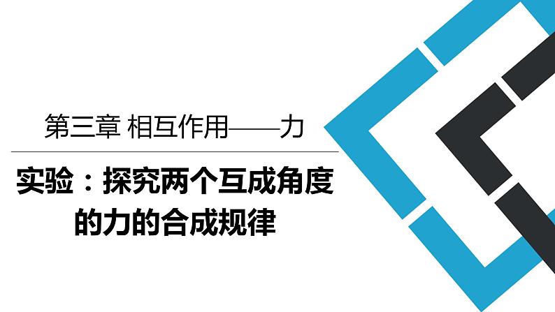 2019人教版 必修一 第三章 第4节实验：探究两个互成角度的力的合成规律——课件（2）第1页