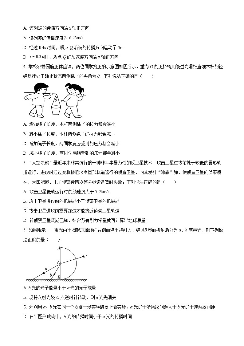 2023届广东省韶关市高三下学期综合测试（二）物理试题（word版）02