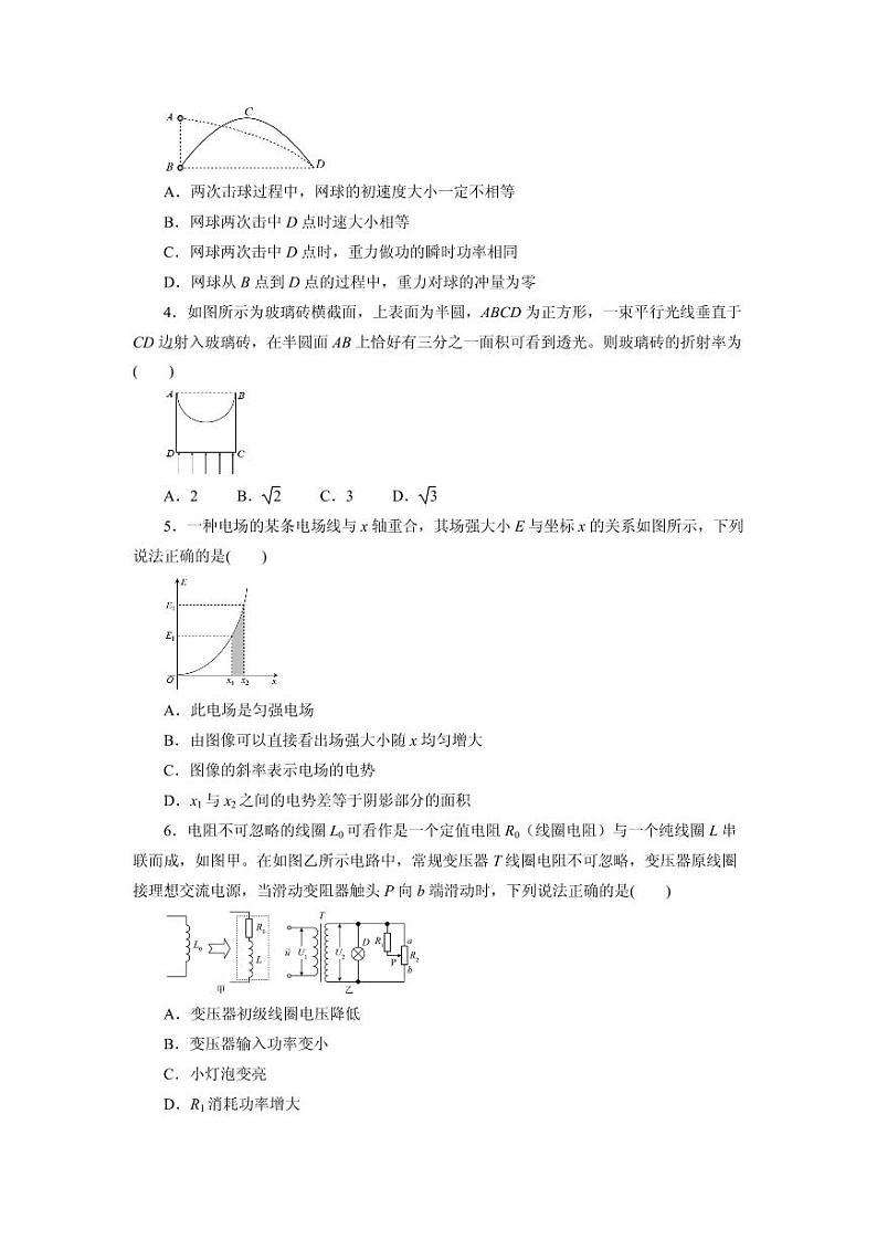 2021届浙江省高三下学期5月高考物理卷 新高考版 PDF版02