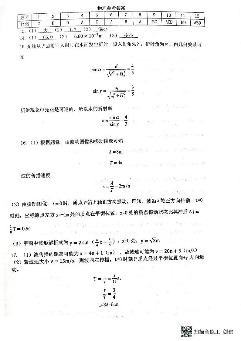 2022-2023学年甘肃省天水市第一中学高二下学期3月月考物理试题 PDF版01