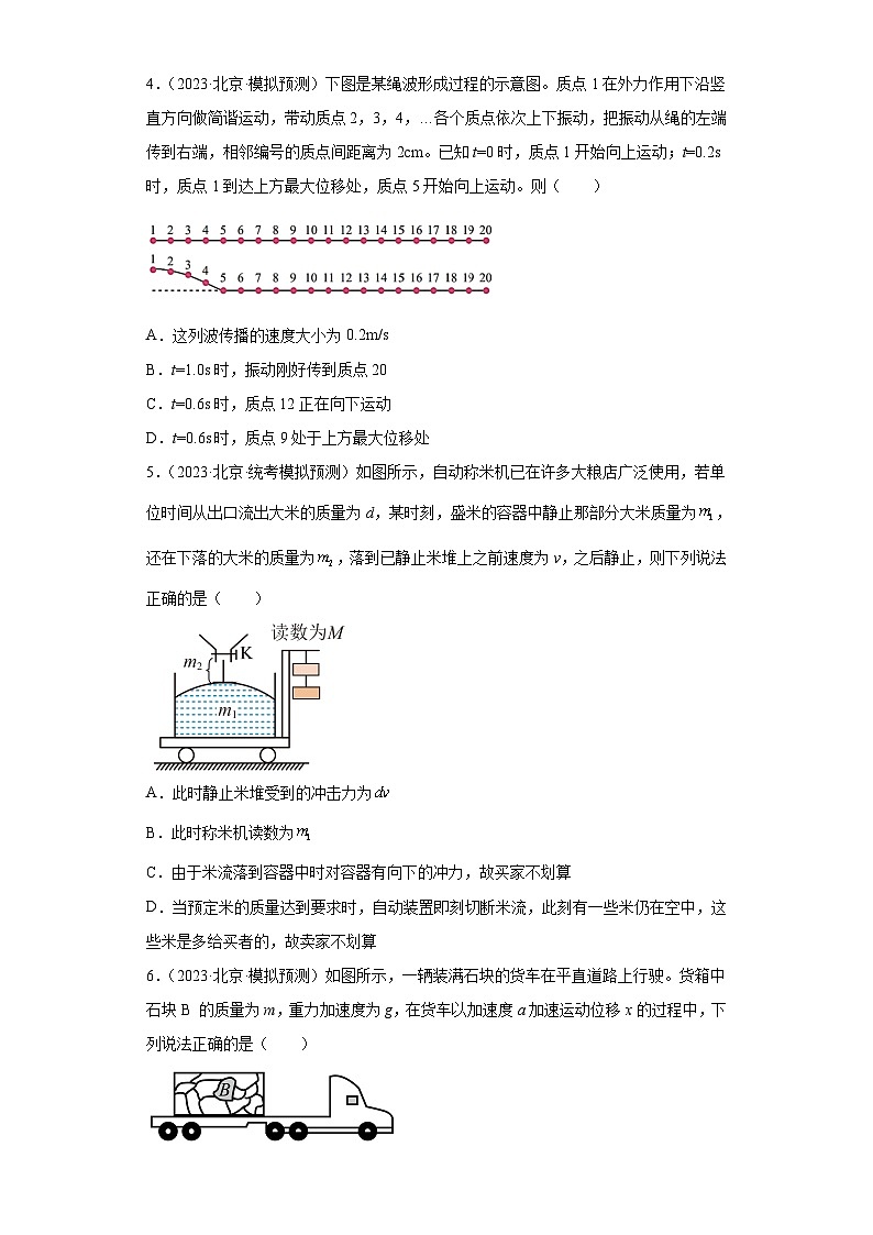 2023届北京市高考物理模拟试题知识点分类训练：力学选择题402