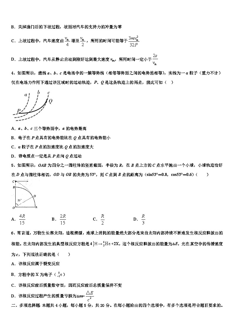 2023届上海市大同中学高三物理试题第一次模拟考试试题02