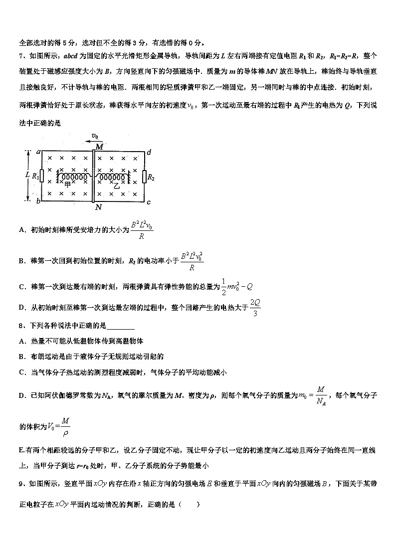 2023届上海市大同中学高三物理试题第一次模拟考试试题03