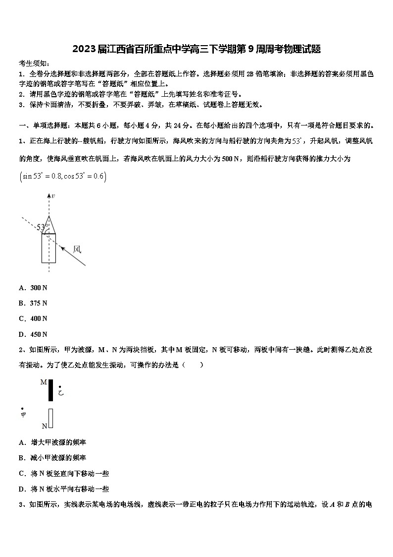 2023届江西省百所重点中学高三下学期第9周周考物理试题01