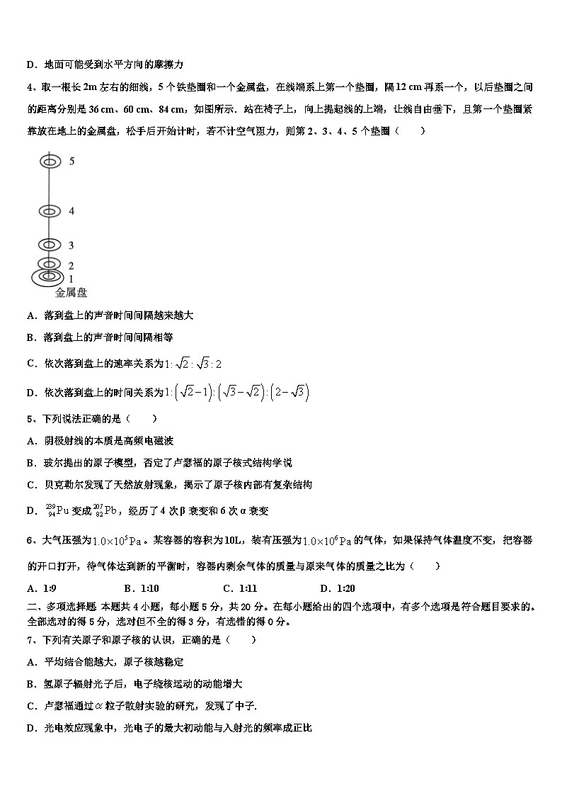 2023届山东省威海市乳山市高三下学期最后一卷物理试题试卷02