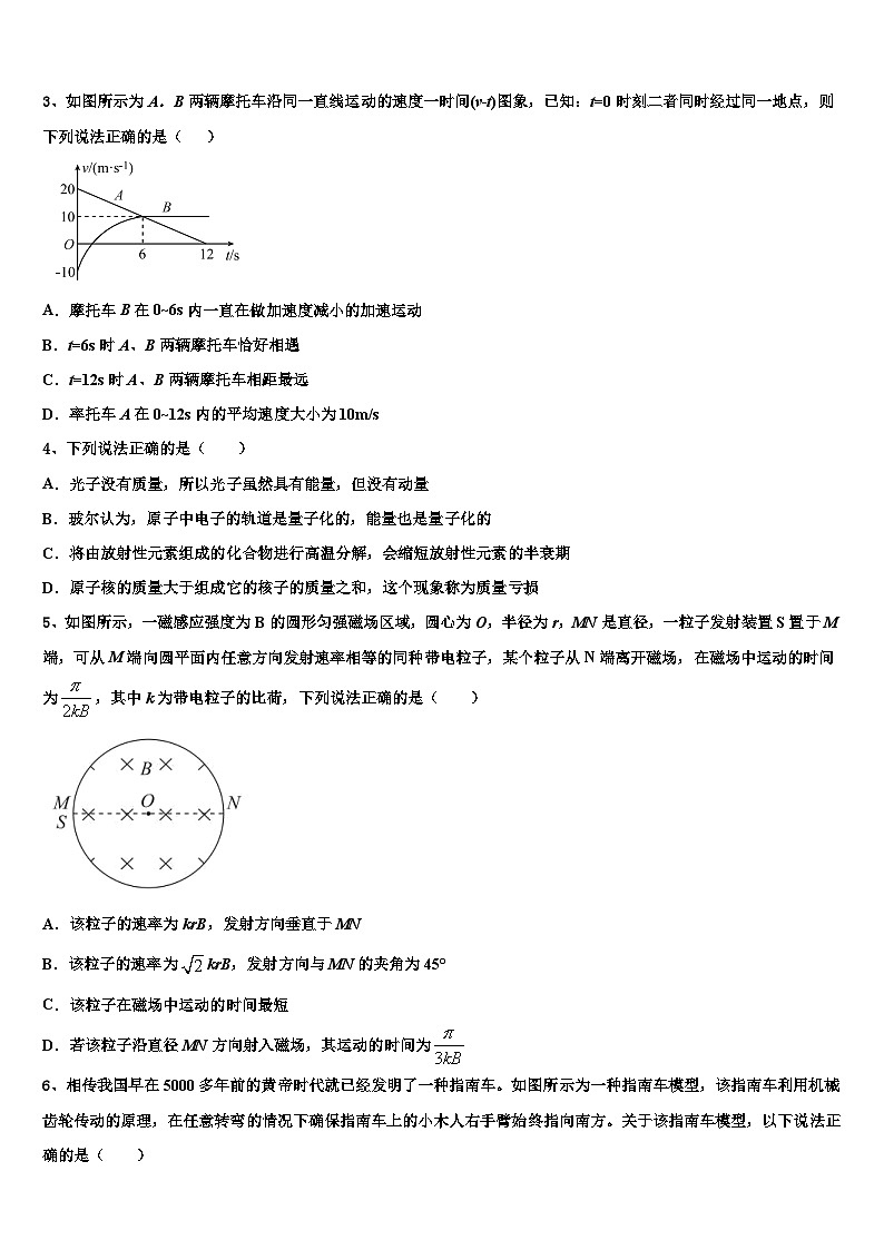 2023届山东省邹平市一中学高三冲刺模拟（三）物理试题第2页