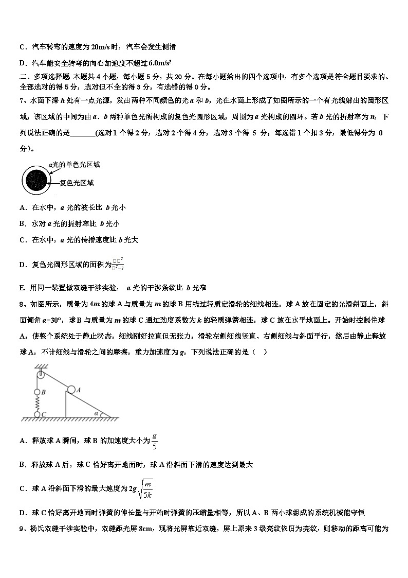 2023届云南省富源县第六中学高三物理试题4月适应性考试试题03