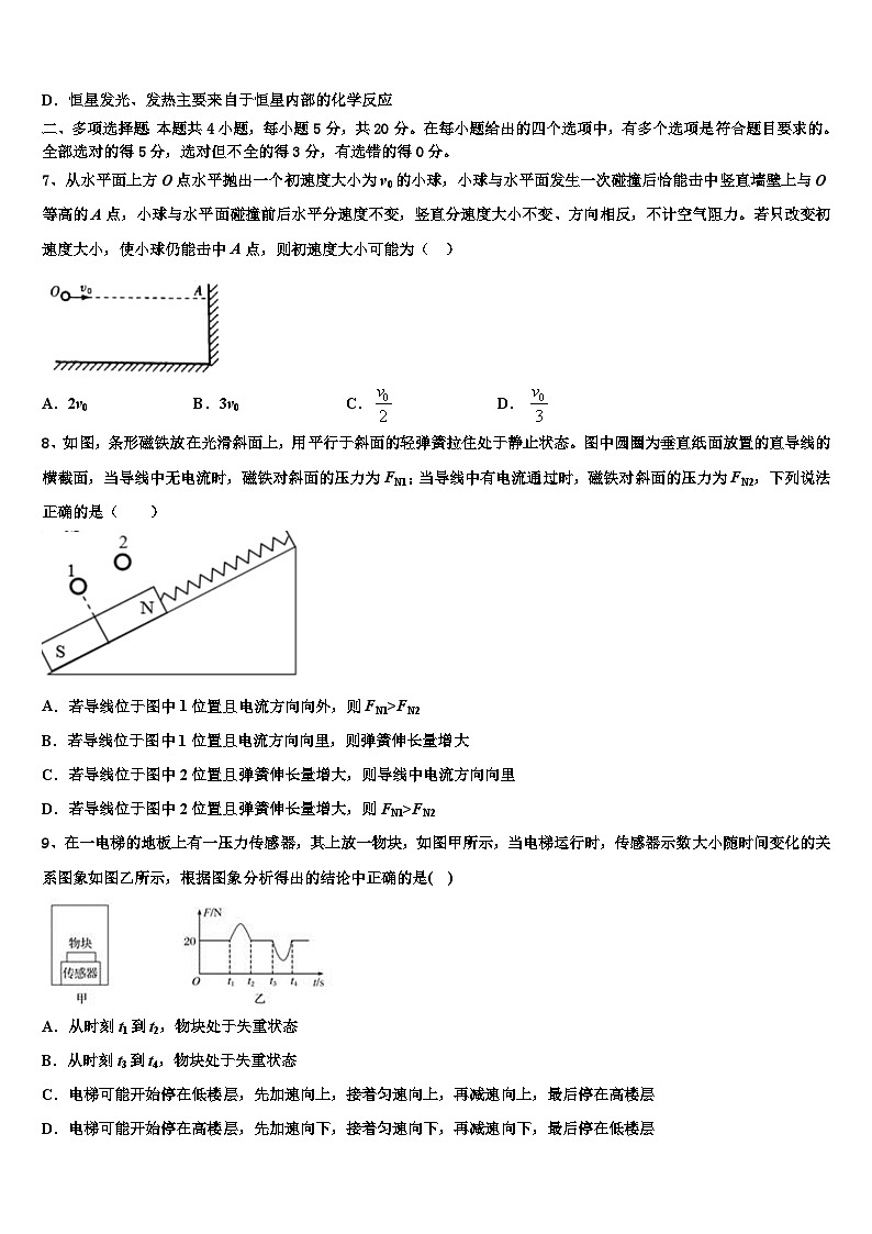 2023届云南省施甸县第一中学高三5月质量检测试题试卷物理试题第3页