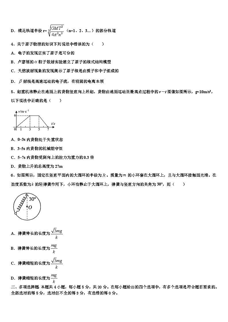 2023届云南省元江一中高三下学期3月统一联合考试物理试题第2页