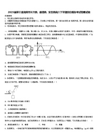 2023届浙江省湖州市长兴县、德清县、安吉县高三下学期定位模拟考试物理试题