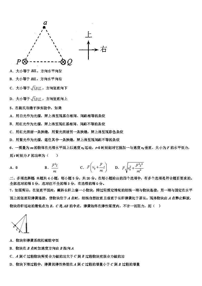 2023届淮南市重点中学学业水平考试物理试题模拟卷(三)02