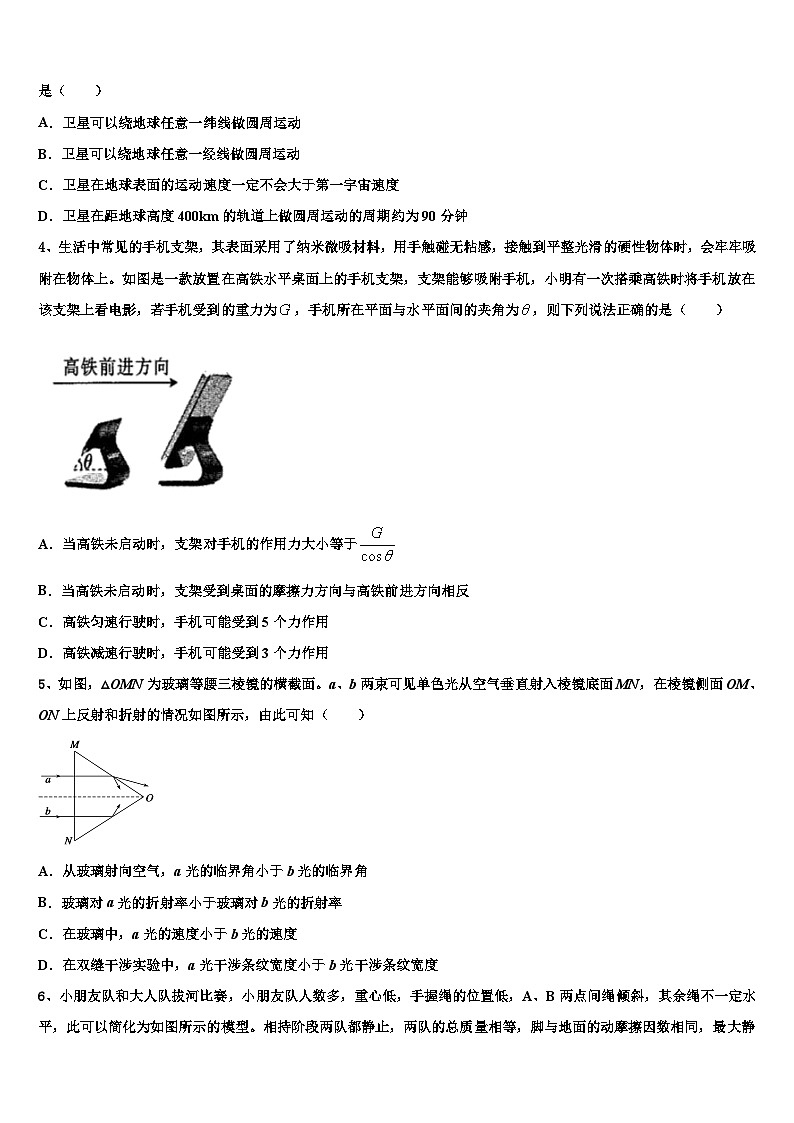 2023届浙江省杭州市杭州第二中学高三下学期期中考联考物理试题试卷第2页