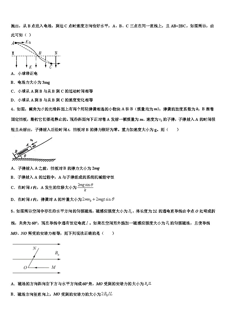 2023届上海市师大附中高中三年级学业水平考试物理试题第2页