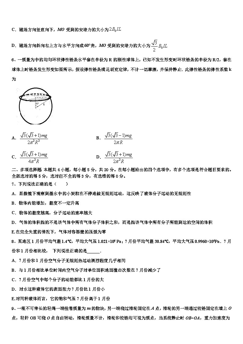 2023届上海市师大附中高中三年级学业水平考试物理试题第3页