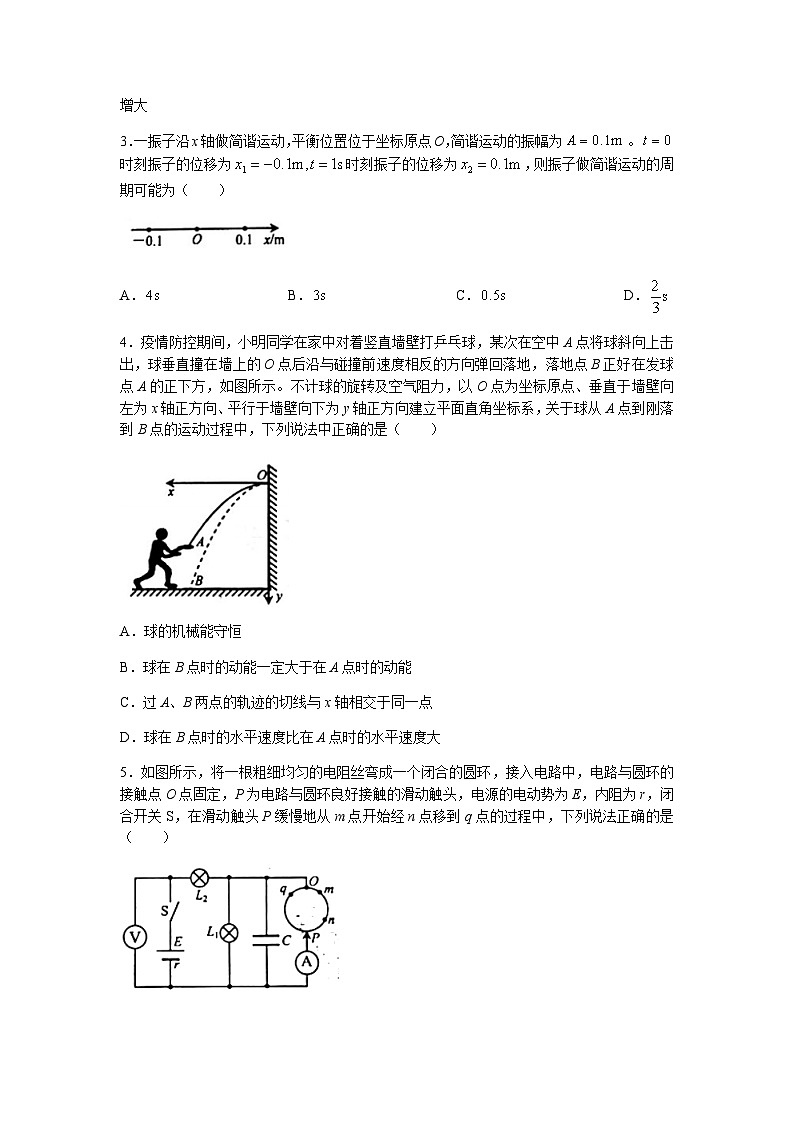 山东省烟台市2023届高三上学期期末学业水平诊断物理试卷第2页
