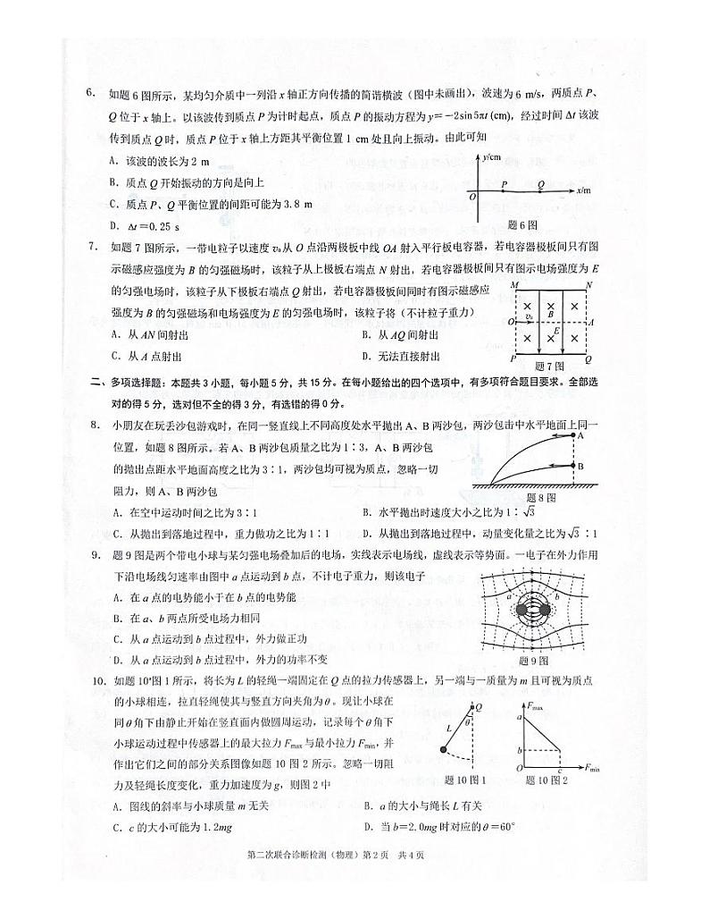 2023届高三二诊物理第2页