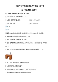 2022-2023学年云南省昭通市镇雄长风中学高一上学期期末测试物理试题含解析