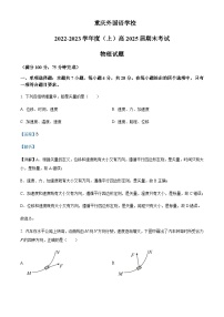 2022-2023学年重庆市四川外国语大学附属学校高一上学期期末物理试题含解析