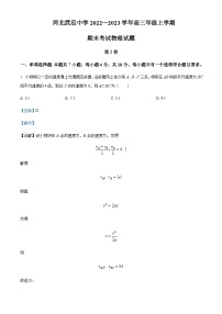 2022-2023学年河北省武邑中学高三上学期期末物理试题含解析