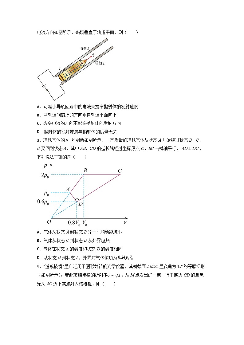 必刷卷05——【高考三轮冲刺】2023年高考物理考前20天冲刺必刷卷（山东专用）（原卷版+解析版）02