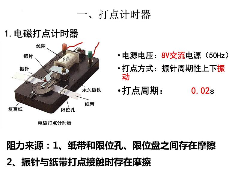 1.3.3+实验：用打点计时器测速度+课件-2022-2023学年高一上学期物理人教版（2019）必修第一册+02