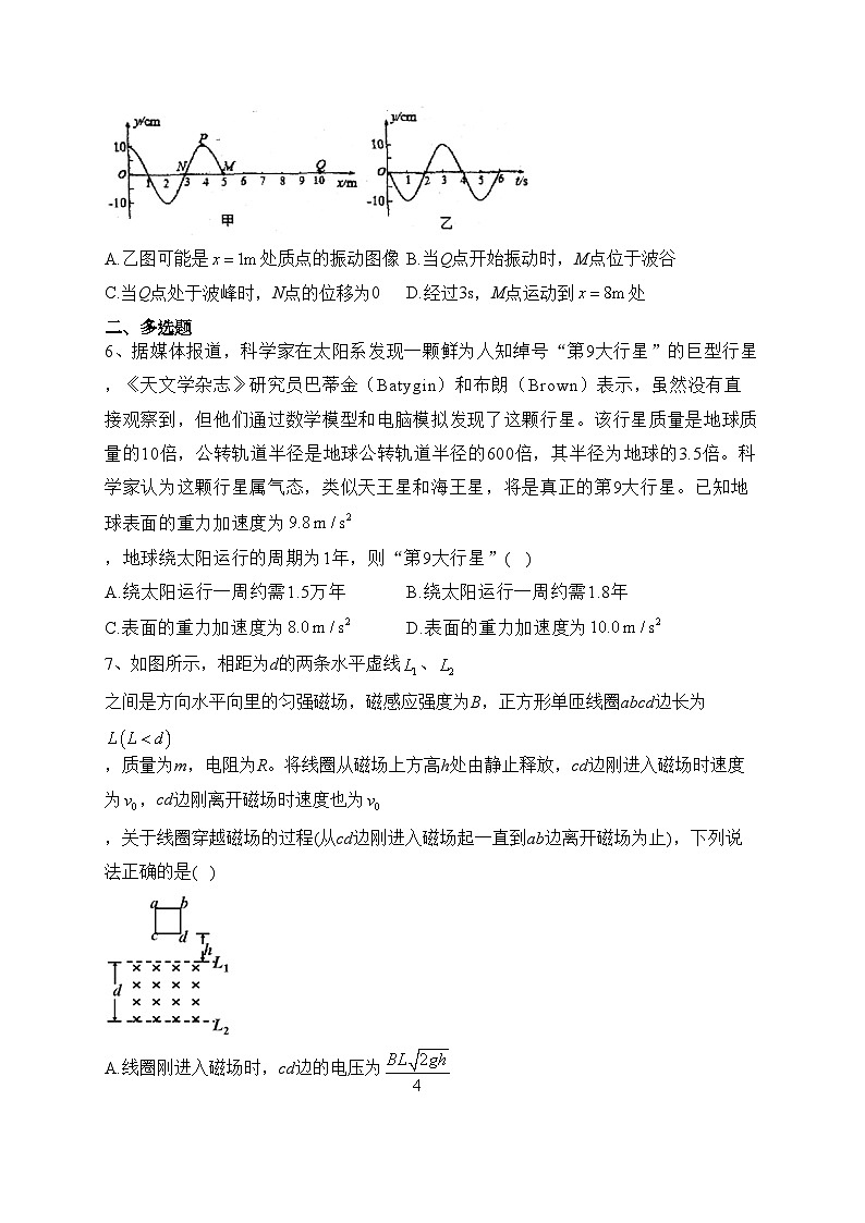 安徽省定远中学2023届高三下学期第二次模拟物理试卷（含答案）第3页