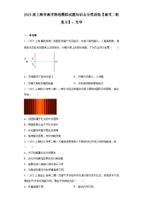 2023届上海市高考物理模拟试题知识点分类训练【高考二轮复习】：光学