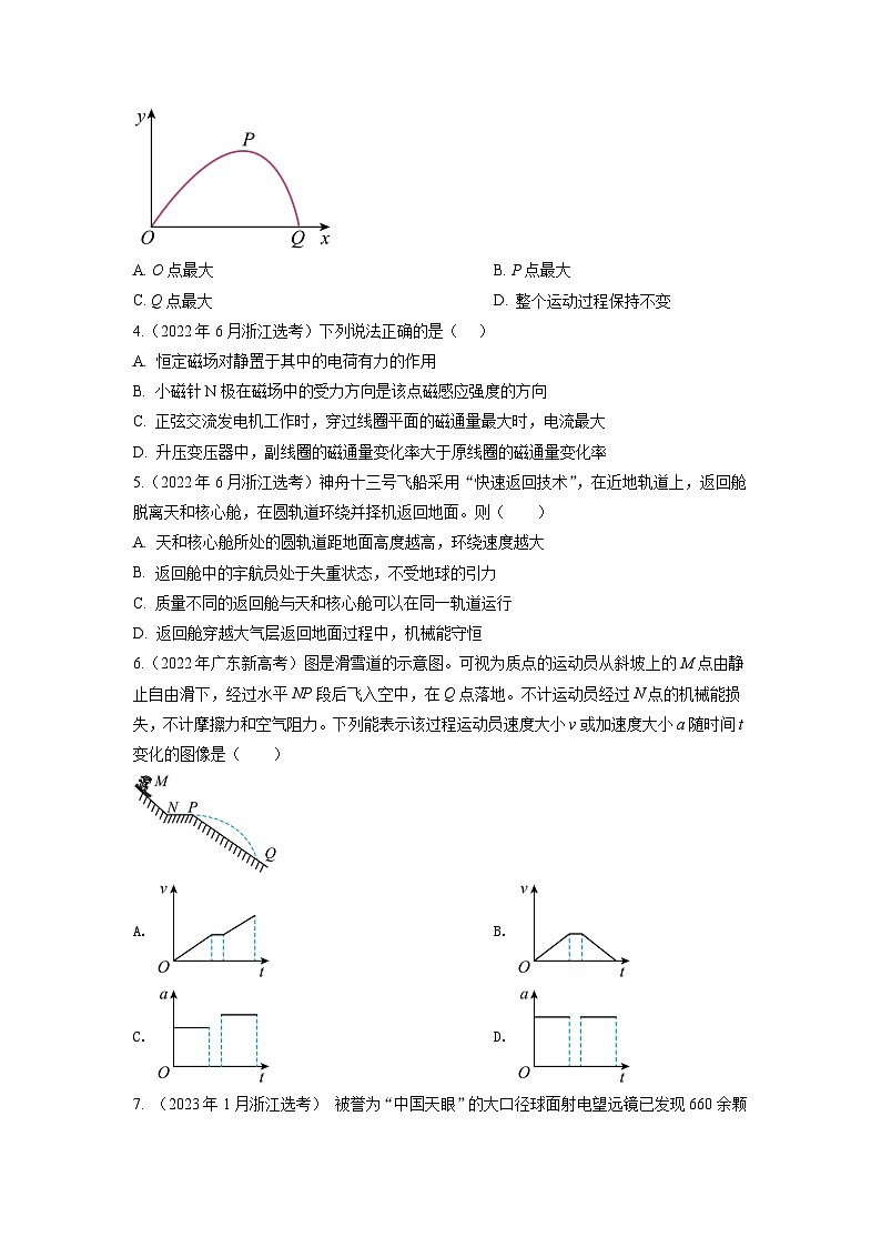 真题重组卷02——2023年高考物理真题汇编重组卷（浙江专用）02