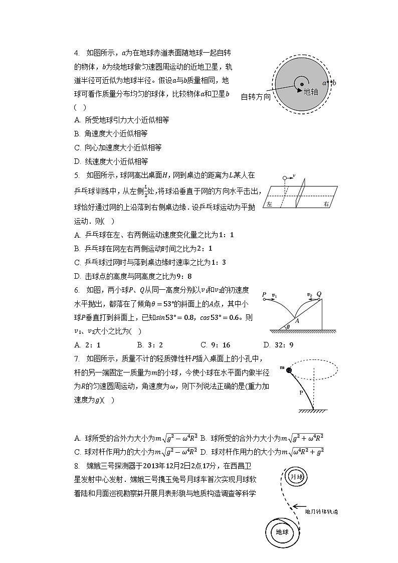 山东省潍坊市潍城区2022-2023学年高一下学期期中考试物理试卷02