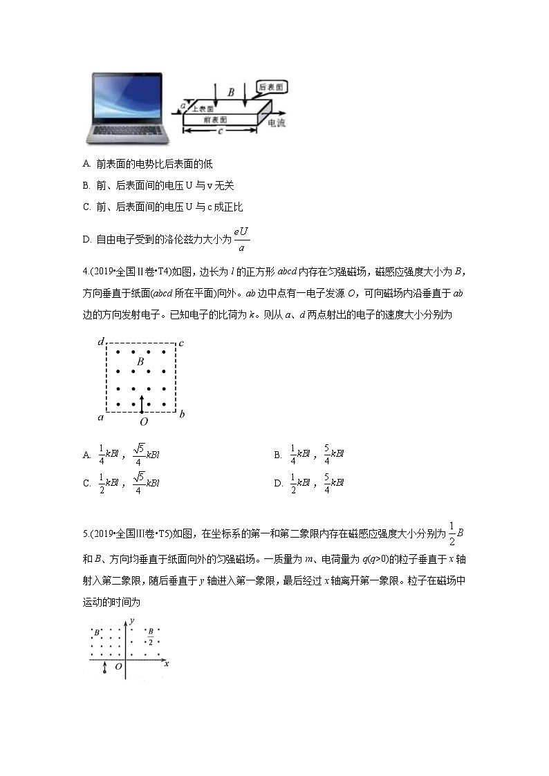 2010-2019年高考物理真题分专题训练 专题12 磁场 （原卷版）第2页