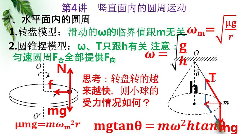 2022-2023年高考物理一轮复习 竖直面内的圆周运动课件(重点难点易错点核心热点经典考点)第1页