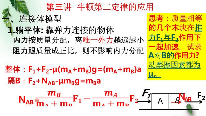 2022-2023年高考物理一轮复习 牛顿第二定律的应用 连接体模型课件(重点难点易错点核心热点经典考点)第5页