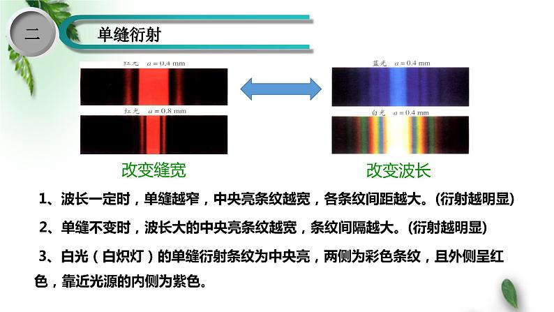 2022-2023年鲁科版(2019)新教材高中物理选择性必修1 第5章光的干涉衍射和偏振第3节光的衍射课件05