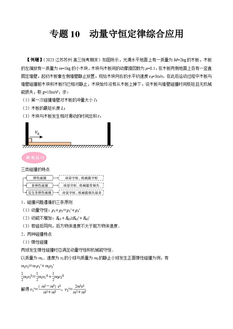 专题10  动量守恒定律综合应用-冲刺高考物理大题突破+限时集训（全国通用）01