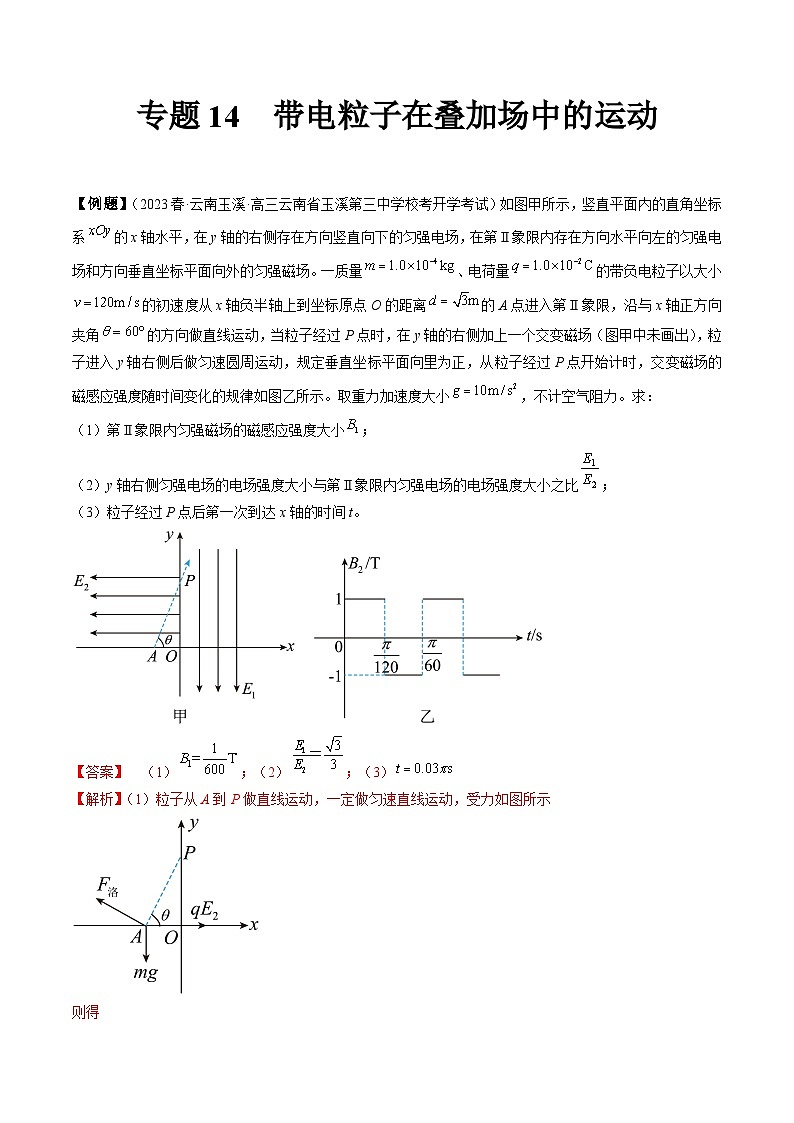 专题14　带电粒子在叠加场中的运动-冲刺高考物理大题突破+限时集训（全国通用）（解析版）第1页