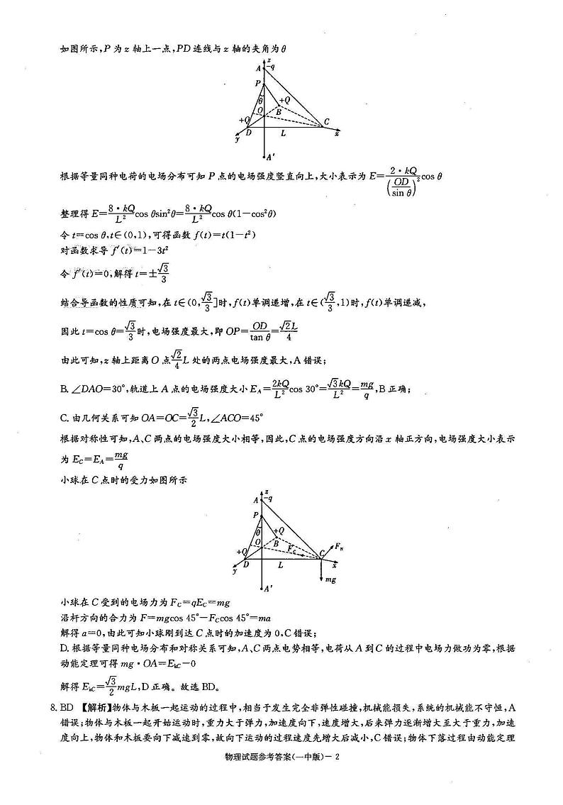 2023届湖南省长沙市第一中学高三月考卷（七）物理试卷 PDF版02