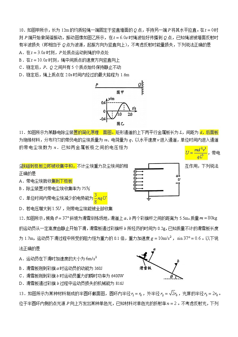 2022-2023学年浙江省诸暨市高三下学期5月适应性考试物理试题（word版）第3页