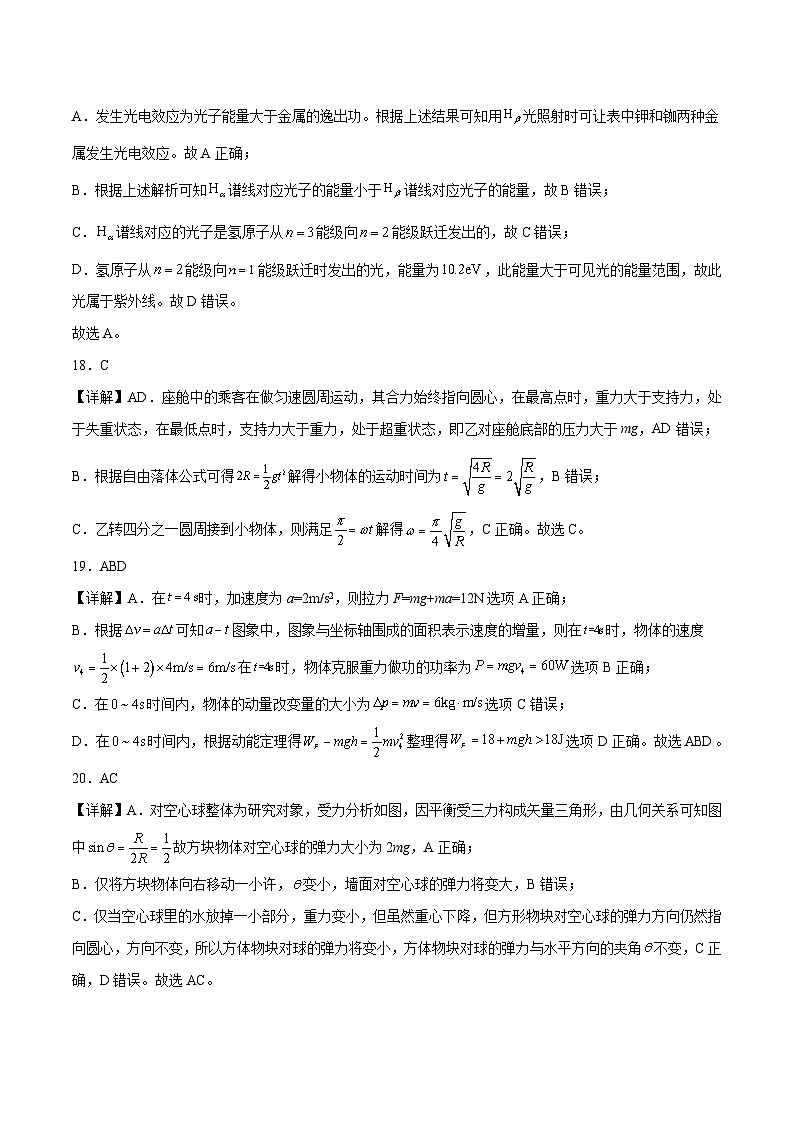 2023年高考物理押题卷01（全国甲卷）（全解全析）第2页