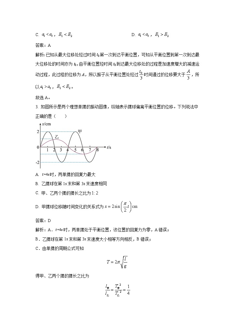 2022-2023学年四川省内江市第六中学高二下学期半期考试物理试题（解析版）02